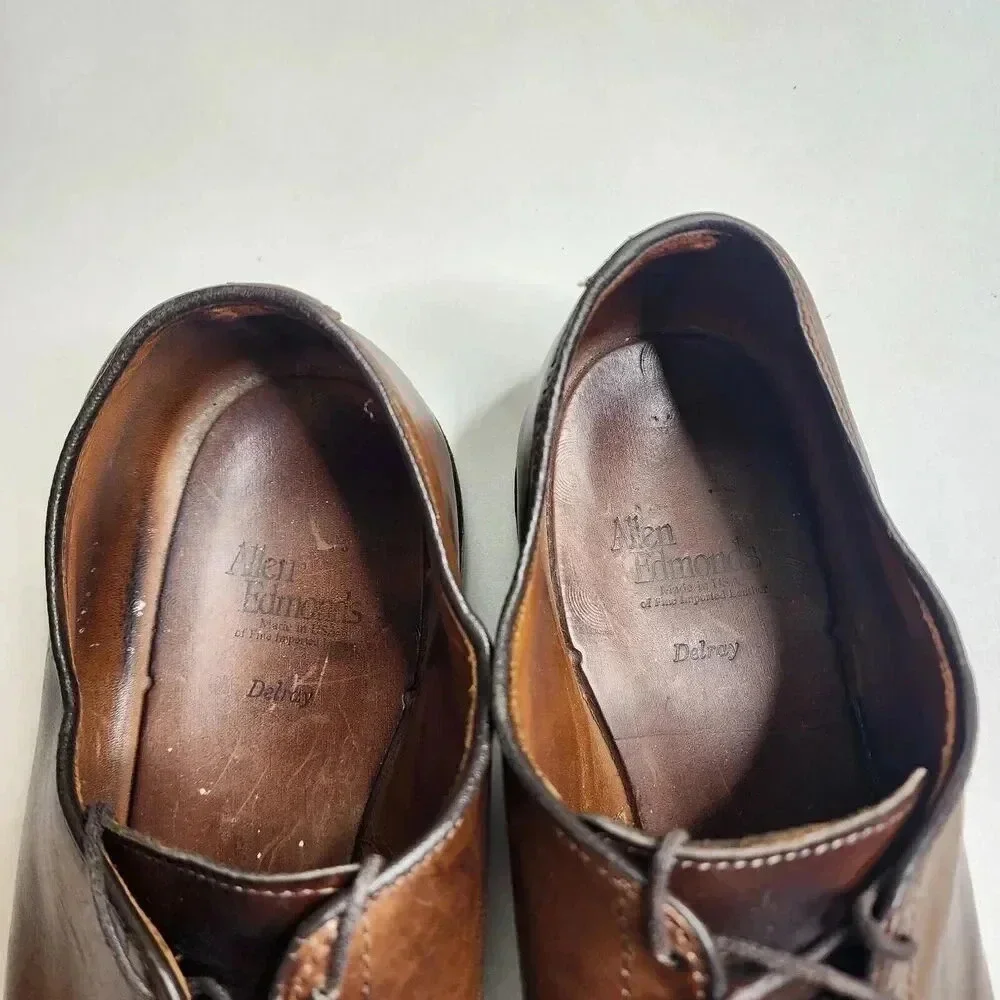 Allen Edmonds Delray Split Toe Lace Up‎ Oxfords Vero Cuoio Super Prime Size 11 D